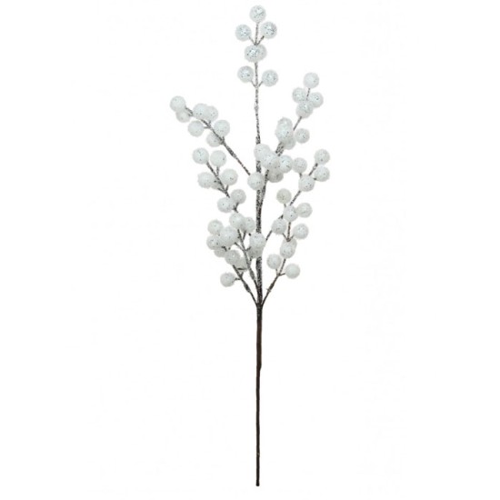 Artificial Snowberries Branch with Glitter Frosting Christmas Decorations